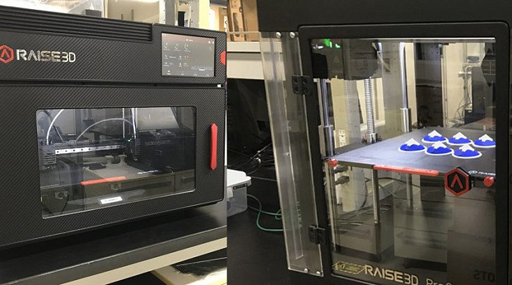 Непрерывная печать тестовых компонентов для робототехники на 3D-принтерах Raise3D E2 и Pro3 в лаборатории института NAIST